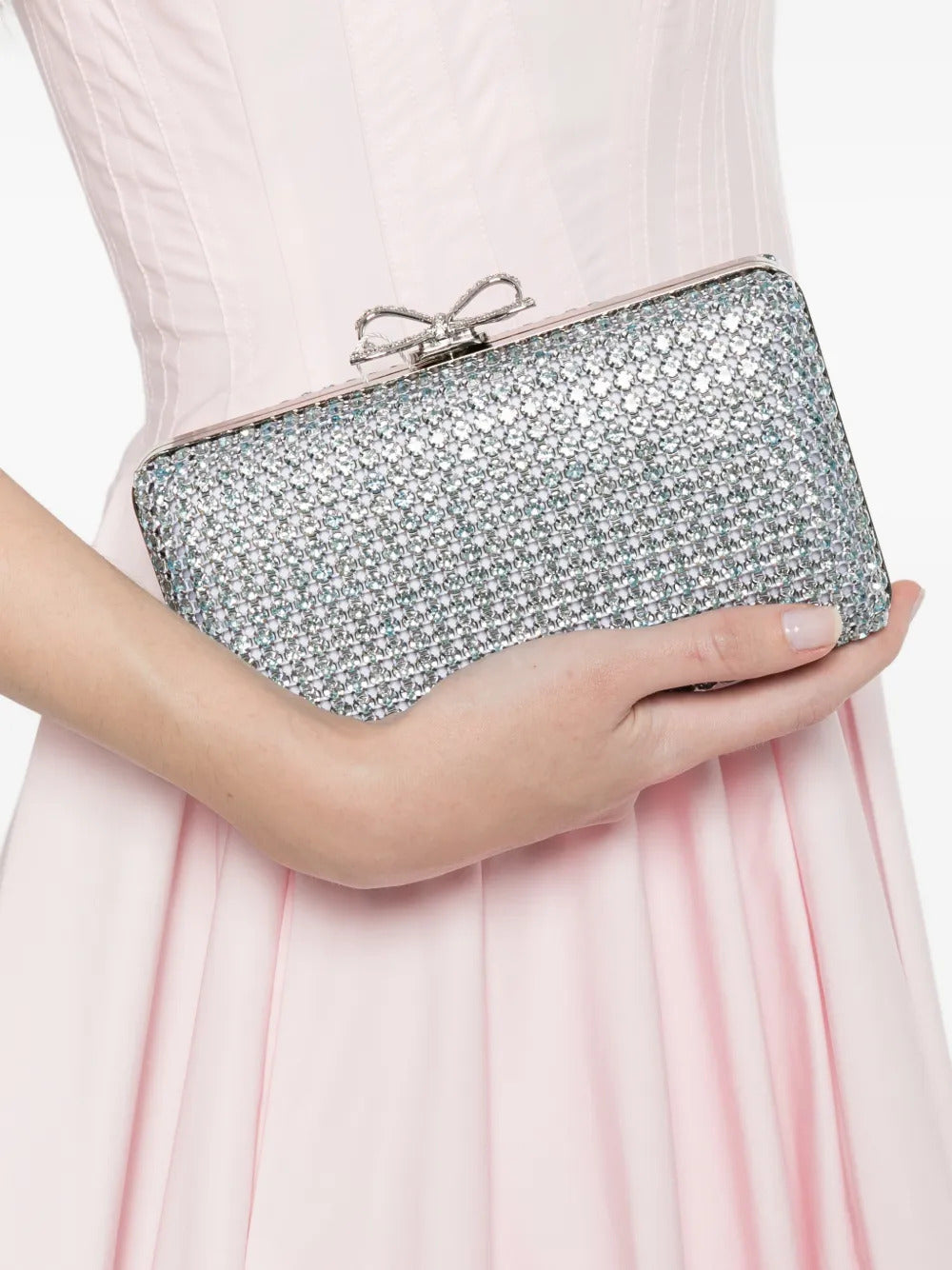 Chainmail embellished clutch bag