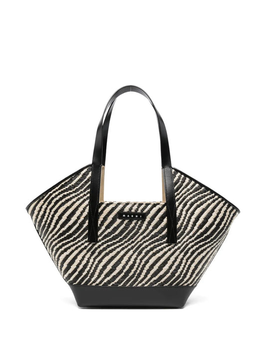 small Waves zebra-stripe tote bag
