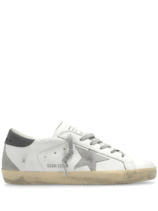 Super-star distressed leather sneakers