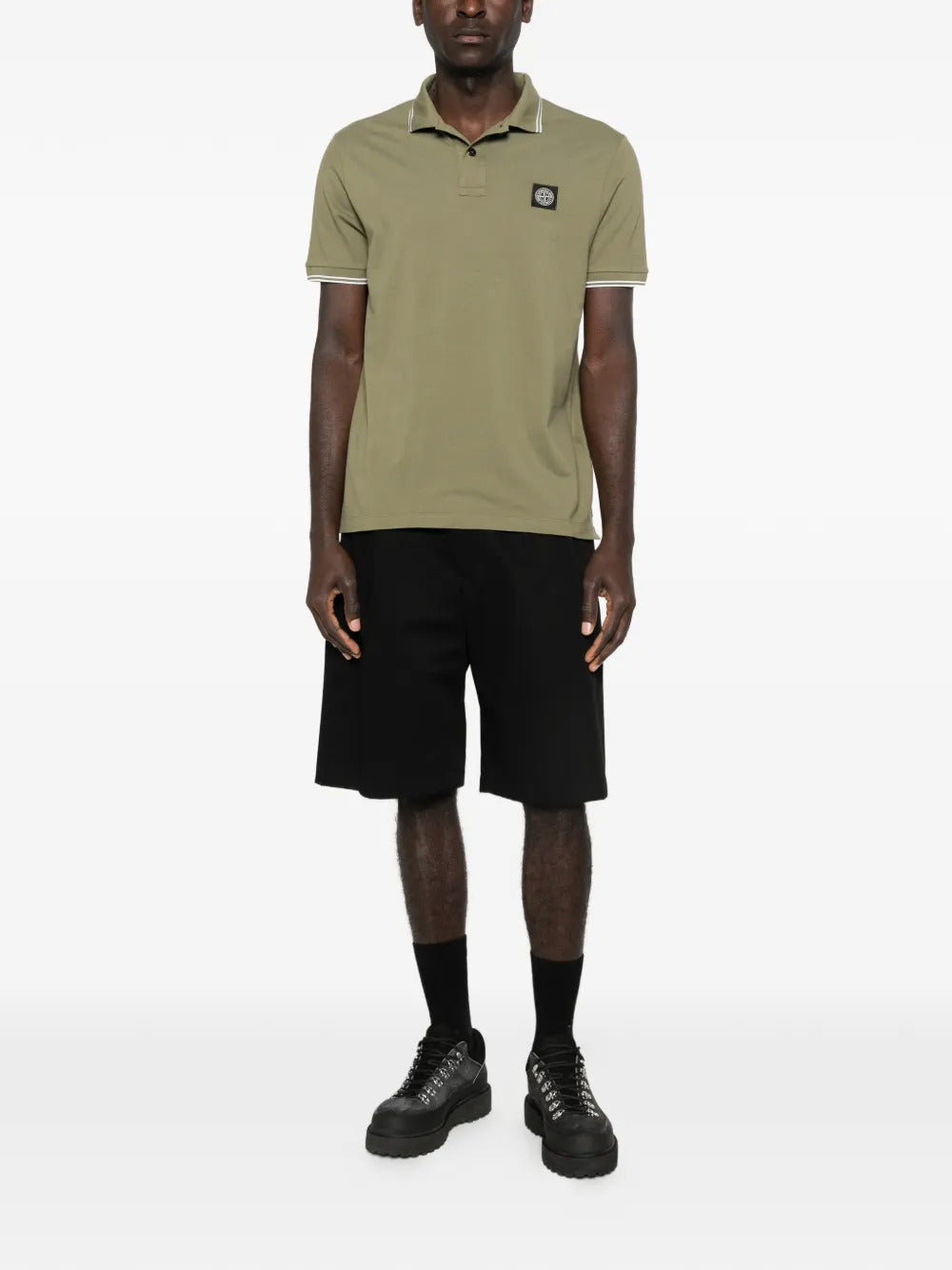 stripe-trim polo shirt