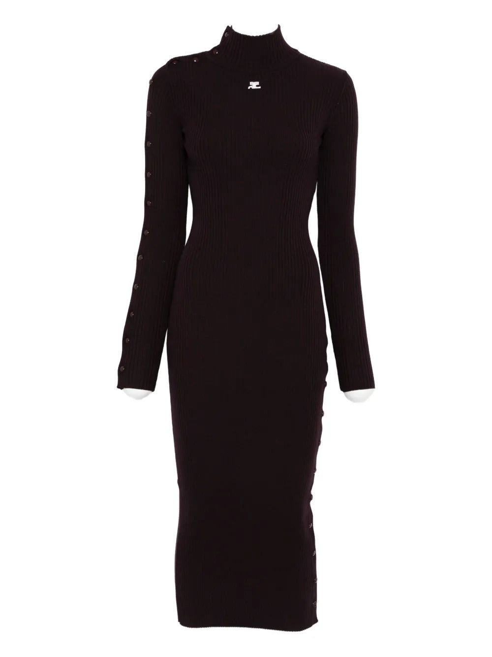 ribbed button-detail dress