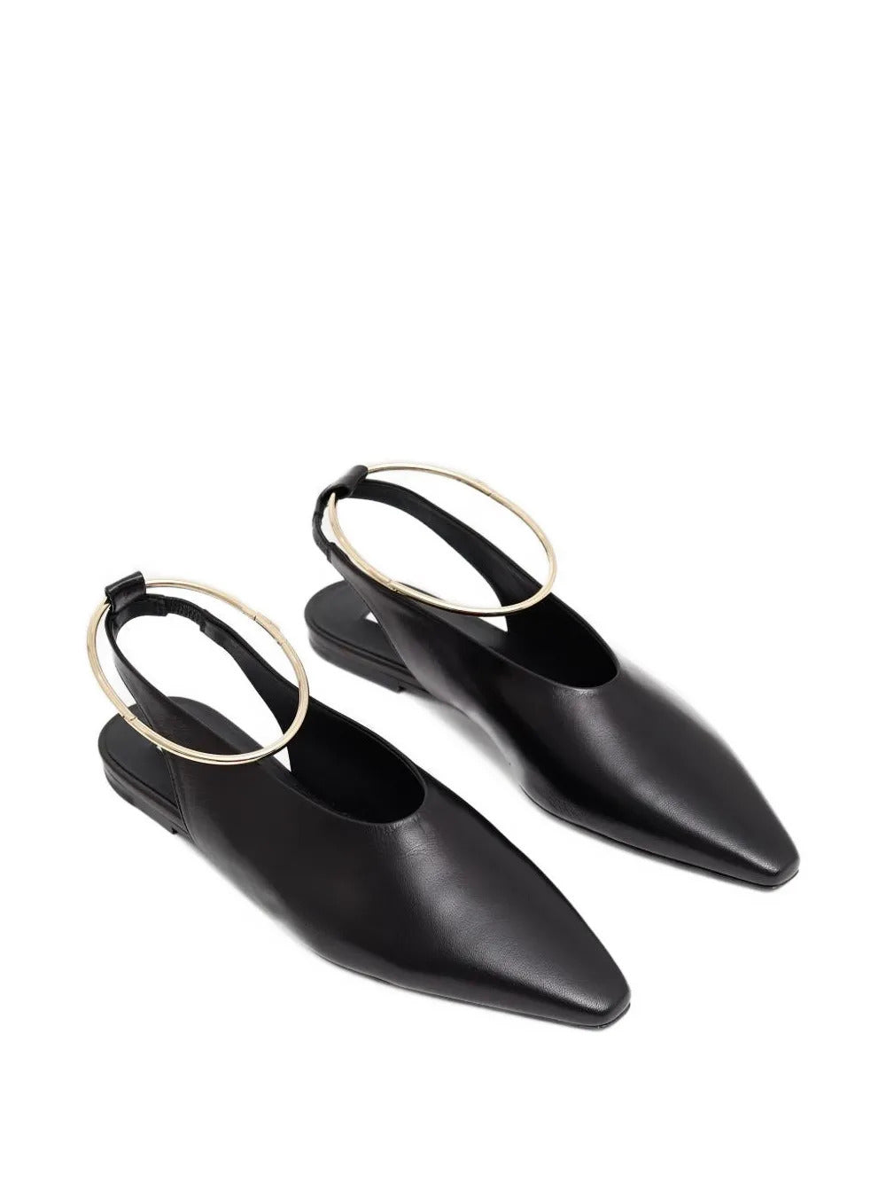 35mm pointed-toe ring-detail ballet flats