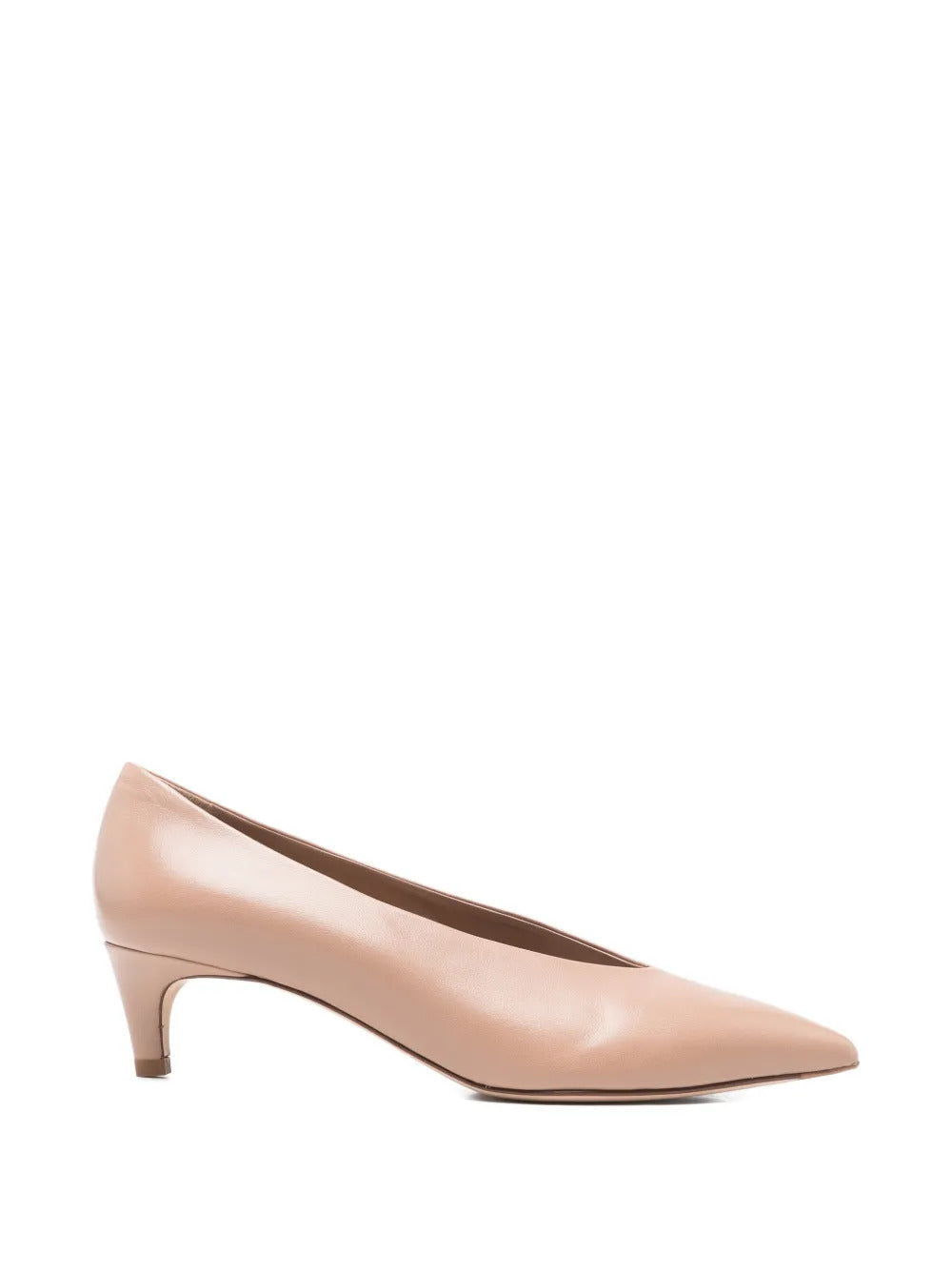 beige leather pointed toe slip-on style