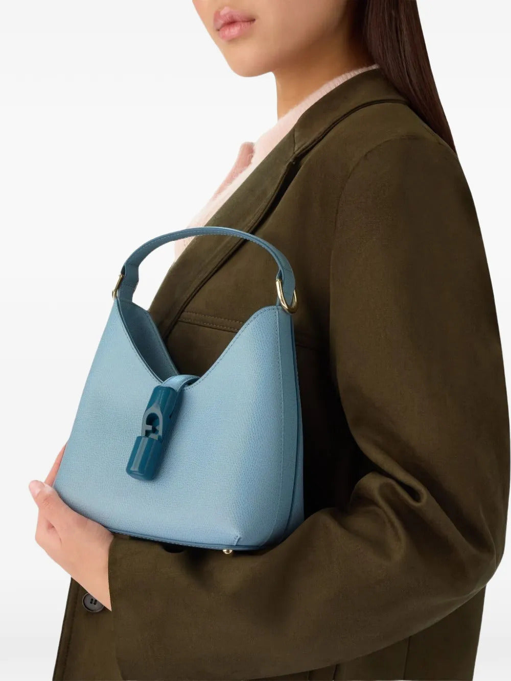 Borsa Iride mini con dettaglio cilindrico in metallo