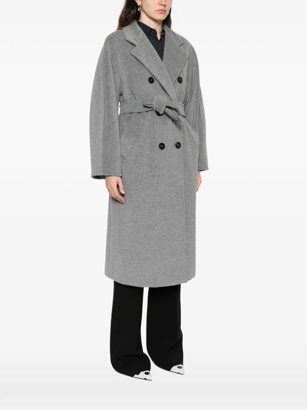 Cappotto doppiopetto con cintura