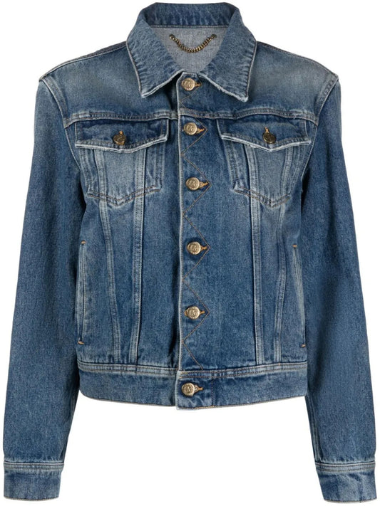 Giacca denim con applicazione