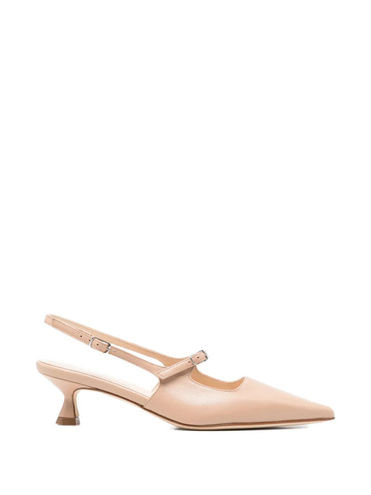 pointed-toe leather pumps