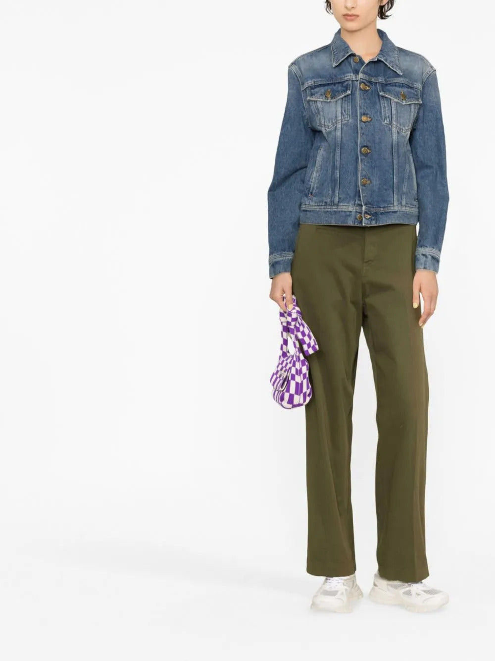 Giacca denim con applicazione