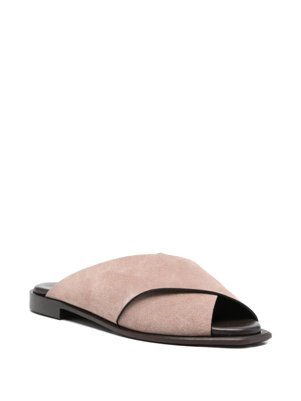 crossover leather sandals