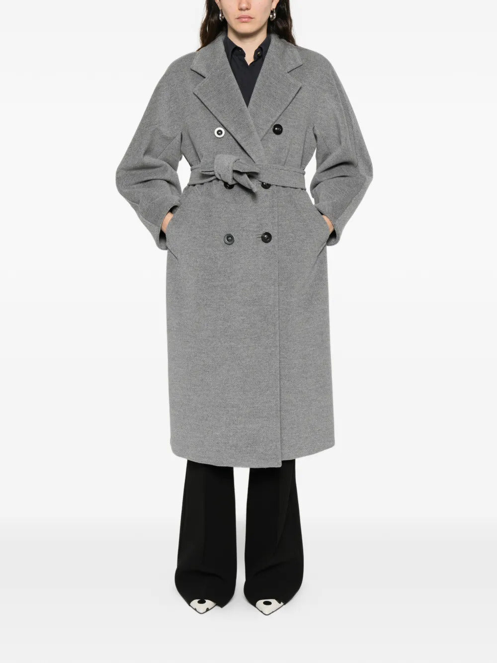 Cappotto doppiopetto con cintura