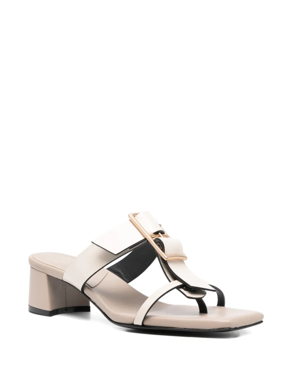 beige leather sandals