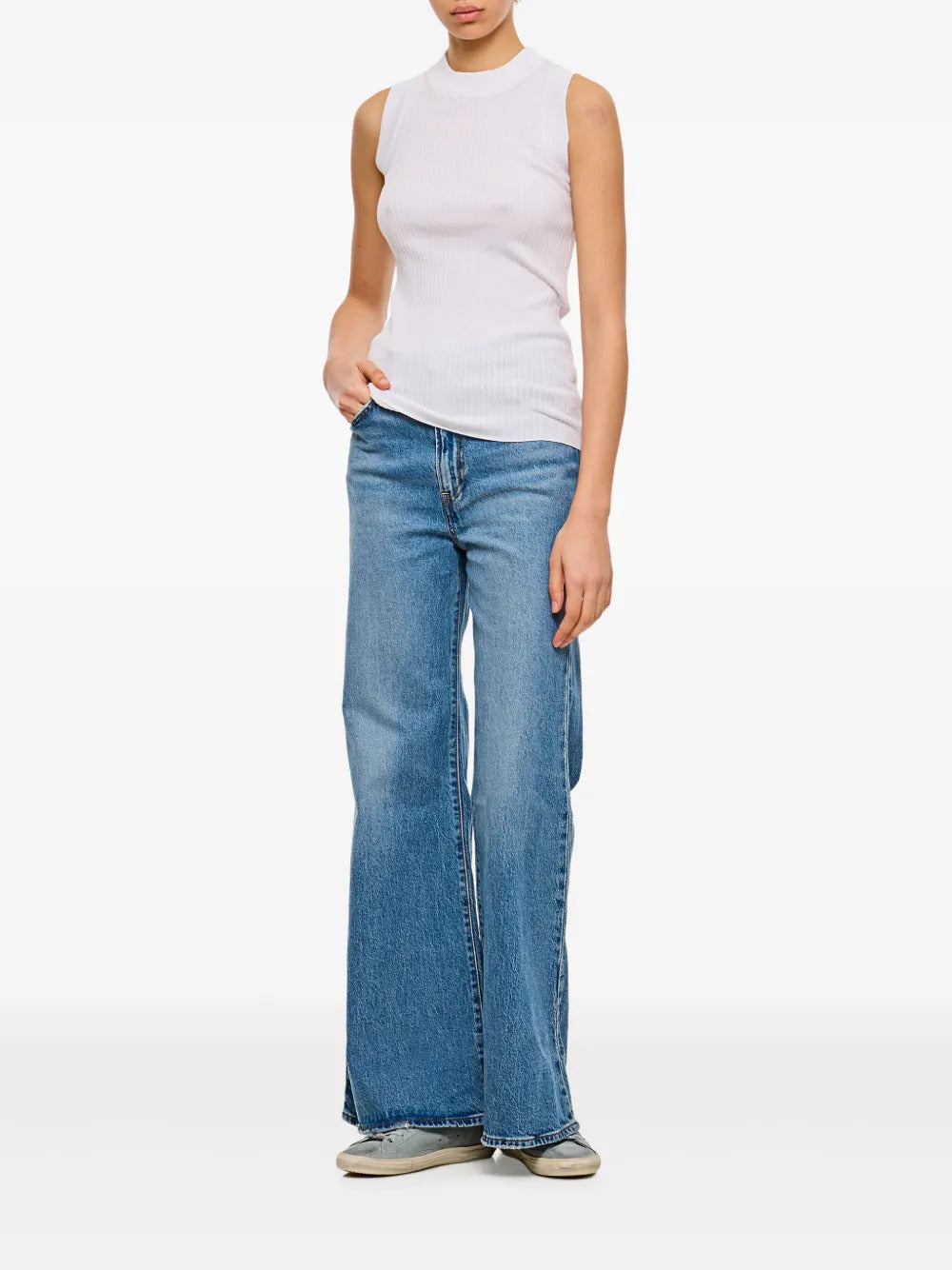 Jeans dritti in misto cotone